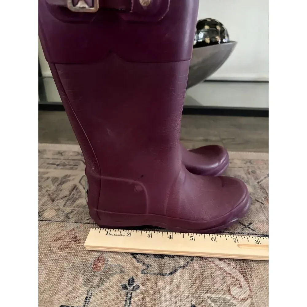Hunter Original Kids Rain Boots Size US 2 Purple Tonal Contrast Tall Rubber
